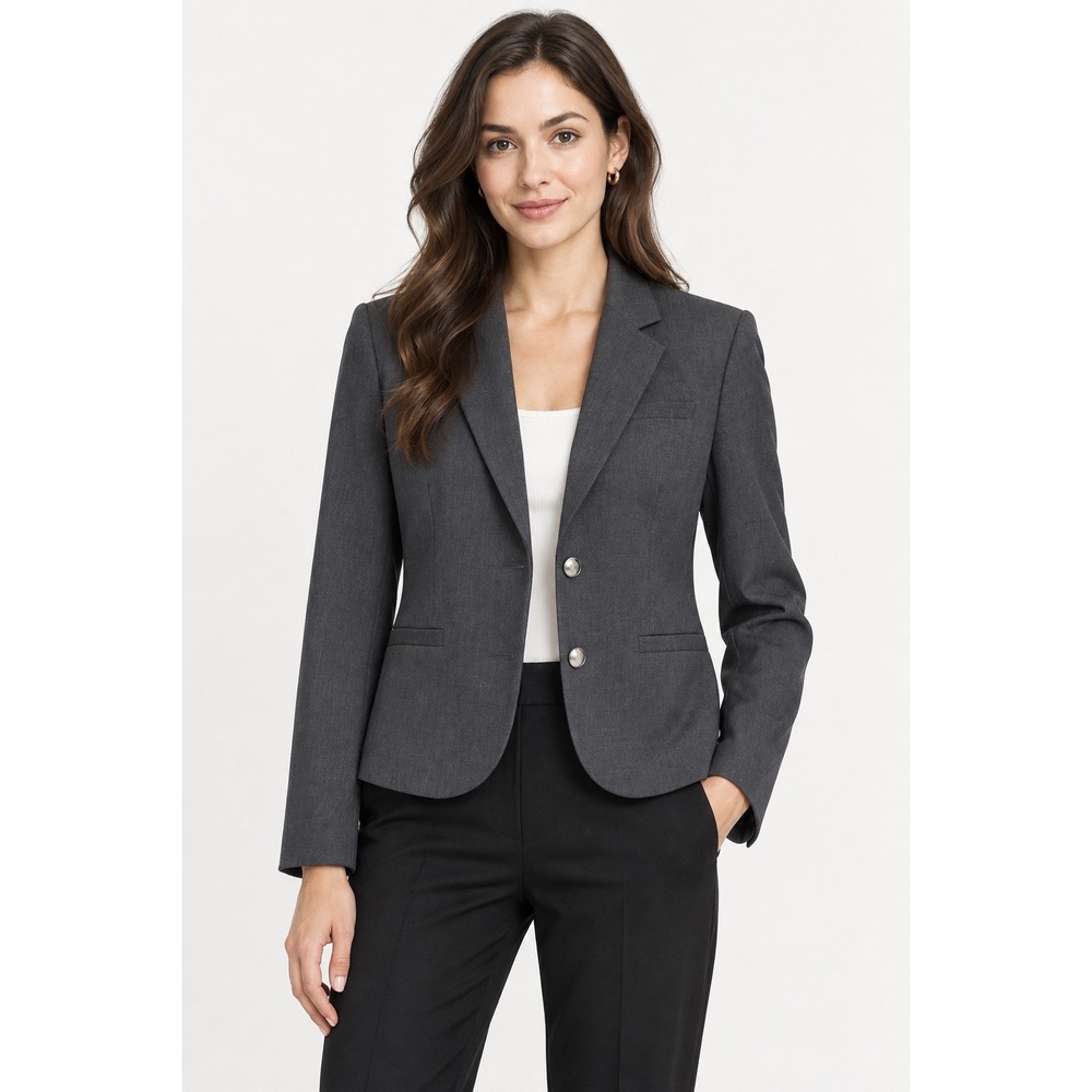 Marc New York Blazer Womens 12 Charcoal Gray Two Button Workwear NWT